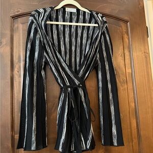 Missoni Black and White Striped Knit Cardigan- gently used. Med. Lightweight